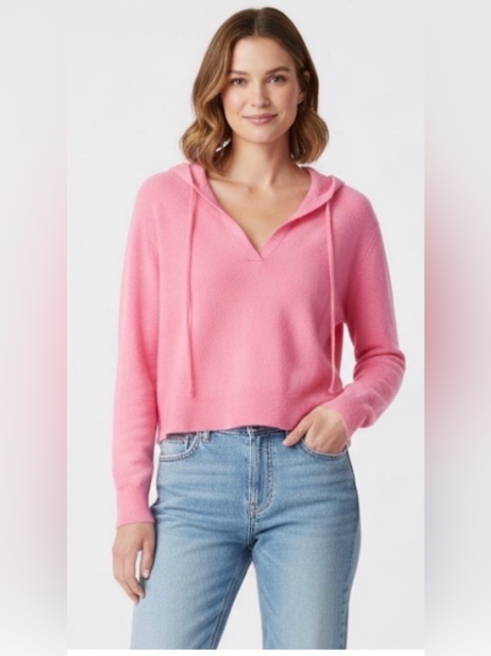 White + Warren Cashmere Hoodie in Pink